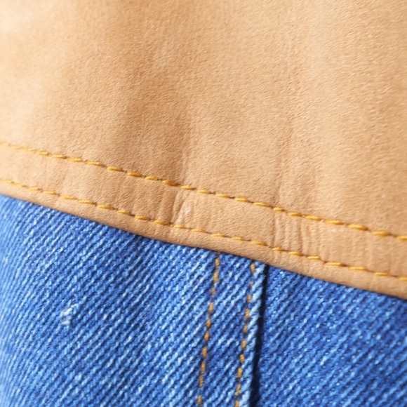 VTG Smith & Wesson Men's Large Denim Leather Elbow Patch Hunting Shooting Jacket - Picture 5 of 10